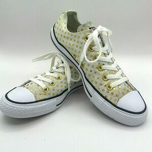 Converse All Star White Sneakers With Gold Polka Dots Unisex Women's 8 Mens 6